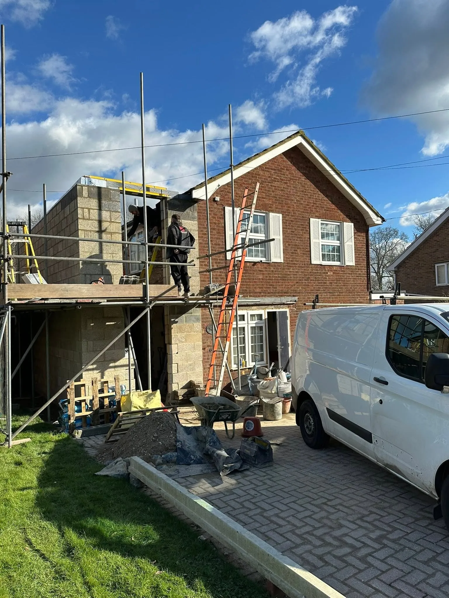 Single storey home extension under construction in Sussex